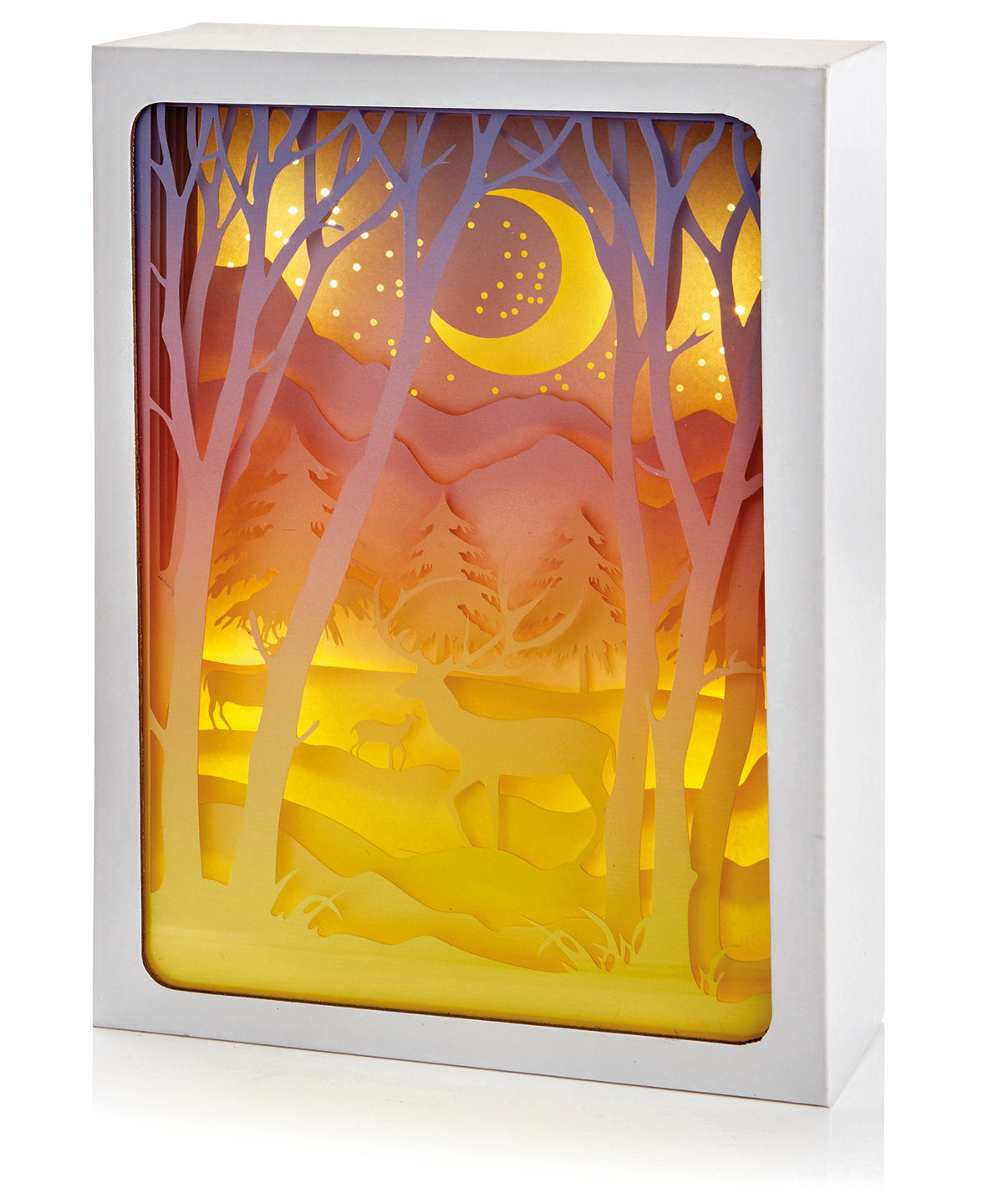 Diorama winter forest moonlit scene