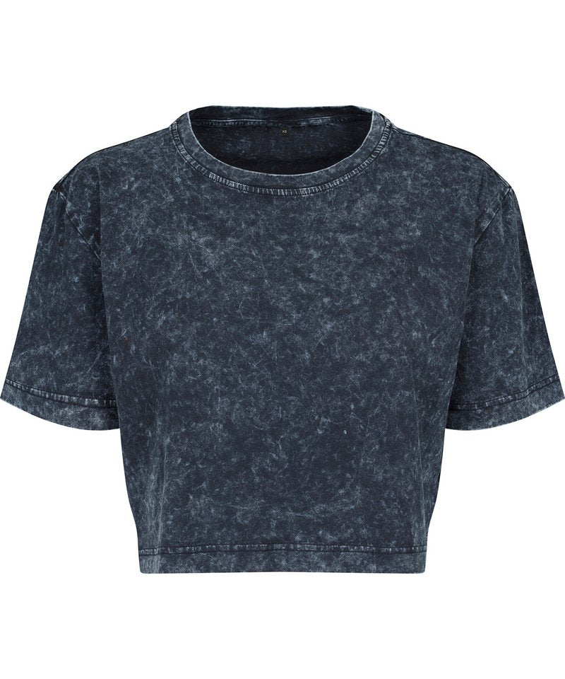 Women's acid washed cropped tee
