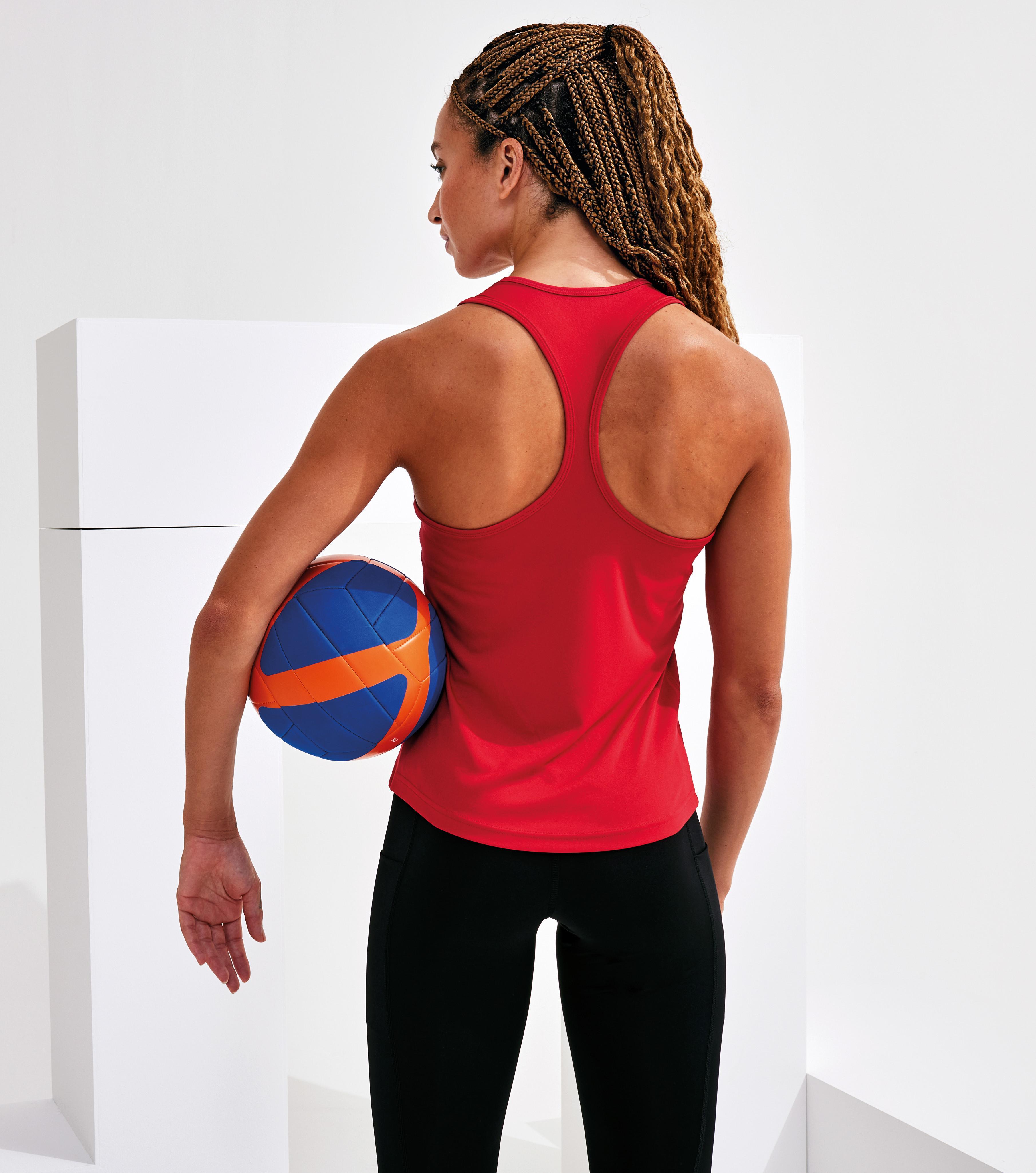 White - Women’s TriDri® recycled performance slim racerback vest