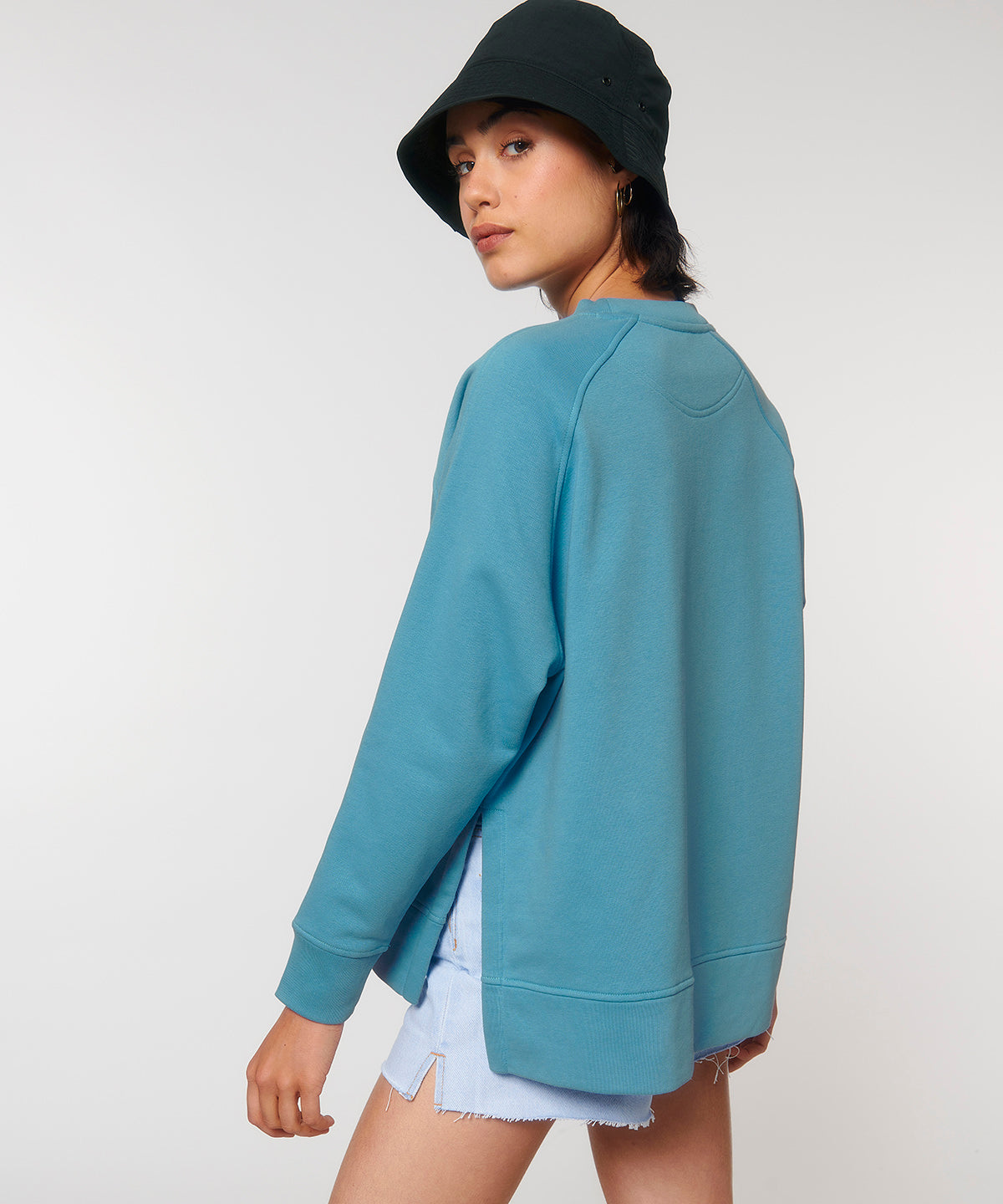 Cream Heather Grey - Stella Wilder women's oversized crew neck sweatshirt (STSW872)